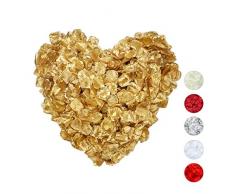 Relaxdays Pétalos de Rosa, Pack de 3000, Flores Artificiales, Decoración Boda, San ValentÃn, Tela, 5 x 5 cm, Dorado, Tejido, 1 Set