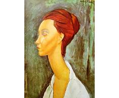 Legendarte Amedeo Modigliani Retrato de Lunia Czechowska ImpresiÃ³n Digital sobre Lienzo, cm. 50x70