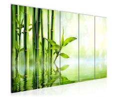 Runa Art Cuadro XXL BambÃº 200 x 80 cm Verde 5 Piezas - Made in Germany - 024155a