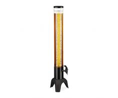Relaxdays Columna Grifo, 2,5 l, Bebidas con refrigeraciÃ³n, Cerveza, jardÃ­n, dispensador, Transparente/Negro, 60% 30% plÃ¡stico 10% Hierro