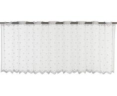 Elbersdrucke Visillo Celeste 00 Blanco Transparente, 45 x 160 cm, Cortina Corta para Ventanas de Cocina, 198763