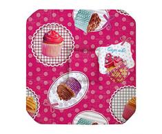 LHarmonie du decor - 1721445, Cojin De Silla con 4 Volant, 36 X 36 X 3.5 Cm, Cafe Gourmand, Photoprint, Rosa