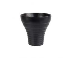 ASA Jarrón, cerámica, Negro, 18x8.5x18 cm