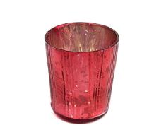 Insideretail â Wedding Tealight Holders, Cristal, Red, 7 x 7 x 7 cm, 24 Unidades de Medida