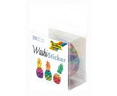 folia Washi - Pegatinas de piña (papel de arroz, 200 unidades), carbón, talla única