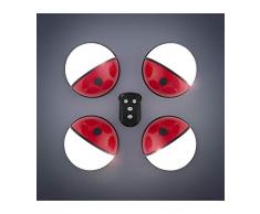 Presence Light Pockelamp Foco LED Portátiles con Mando, Rojo y Blanco, 4 Unidades