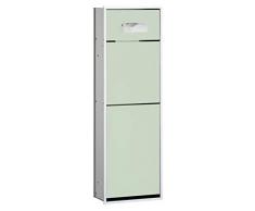 Emco asis-Euro 300 rasante Armario de baño con dispensador de pañuelos de, Basura, Enchufe, Aluminio y Cristal Blanco - 975227951