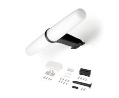 EMUCA - Foco LED para espejo de baÃ±o, IP44, 233 mm, PlÃ¡stico, Negro