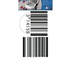 Plage DecoraciÃ³n Mural Adhesiva con DiseÃ±o W.C. CÃ³digos De Barras, Vinilo, Negro, 48x3x68 cm