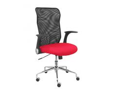 Piqueras Y Crespo (PIQU7) Silla Minaya Respaldo Malla Negro Asiento Bali Rojo Oficina, Talla unica