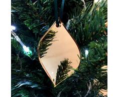 Super Cool Creations Diamond Bauble - Adornos para árbol de Navidad (10 Unidades, Efecto Espejo), Color Dorado