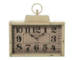 DRW Reloj de Sobremesa Rectangular de Metal en 30x7x30cm