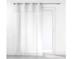 Douceur dIntÃ©rieur Visillo con Ojales (140 x 240 cm) Eleania Blanco, Efecto Lino Tejido y Flecos