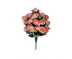 DRW Set de 2 Ramos de Rosas claras 15 Cabezas 50 cm