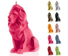 Candellana Hecho a Mano Lion Low-Poly Vela de Regalo - Divertida - Vela Decorativa - Decoración del Hogar - Regalos para Amigos - Mecha de Algodón - Tiempo de Quemado 74h - Vela Dark Pink