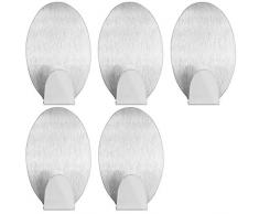 mumbi Toallero de acero inoxidable autoadhesivo oval (5 piezas)