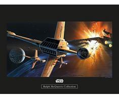 Komar Wandbild Von Star Wars Classic RMQ Endor Orbit War | Kinderzimmer, Jugendzimmer, Dekoration, Kunstdruck | ohne Rahmen | WB137-40x30 fotomural, carbÃ³n