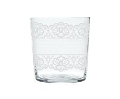 Excelsa Lace Juego de Vasos de Agua, Vidrio, Transparente/Blanco