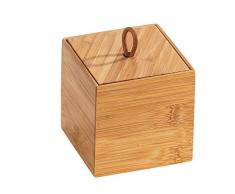 Wenko 23922100 Terra S - Caja de bambú con Tapa (9 x 9 x 9 cm), Color marrón