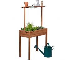 dobarÂ® Florenz 58256FSCe - Bancal de Madera Maciza para Ensalada con Estante Elevado, para balcÃ³n Estrecho, para Verduras elevadas, Incluye Fieltro, 80 x 40 x 145 cm, Color marrÃ³n
