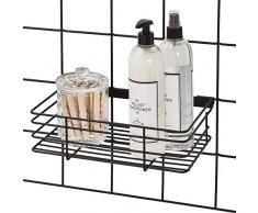iDesign Cesta colgante para sistema modular, gran estante de pared de metal para cocina, baño y oficina, cesto organizador para su correspondiente rejilla de pared, negro mate