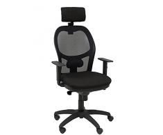Piqueras y Crespo Silla Jorquera Malla Negra Asiento Bali cabecero Regulable, One Size