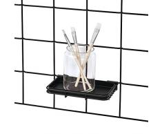 iDesign Estante adicional para sistema modular, balda pequeña de metal para organizador colgante de cocina y oficina, portalápices o jabonera para rejilla de pared, negro mate