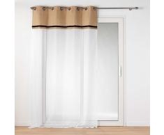 Douceur dInterior, Visillo con Ojales (140 x 240 Cm) Malory Negro, Velo Arenado con Top Yute y Flecos