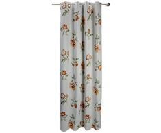Albani Cortina con 8 Ojales, Greta1, 245 x 135 cm, Blanco, Naranja, 245x135 cm
