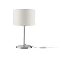 Paulmann 70923 Tessa Redonda Lámpara de Mesa de Noche (40 W, Color, Crema y hierro cepillado, Tischleuchte