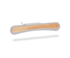 Relaxdays LED, Blanco cÃ¡lido, 60 cm de Ancho, Madera y Cristal acrÃ­lico, lÃ¡mpara de Espejo Clara, para Pasillo y tocador, Natural, Naturaleza
