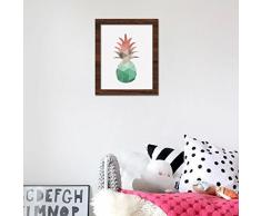 WALPLUS Pineapple Art - Adhesivo decorativo para pared (40 x 30 x 3 cm), diseño de lienzo, multicolor