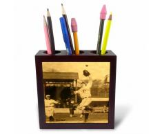 3dRose Vintage Detroit Tigers Making The Catch Black 1 – Soporte para bolígrafo, 12,7 cm (Ph_16246_1)