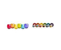 Excelsa San JosÃ¨ - Juego de 6 vasos de agua, cristal, multicolor & Afrika - Juego de 6 tazas de cafÃ© con platillo, 90 ml, porcelana, multicolor