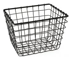 Gelco Design Fab Cesta de almacenaje con Cable, Metal, Negro, 18Â x 22Â x 16,5Â cm