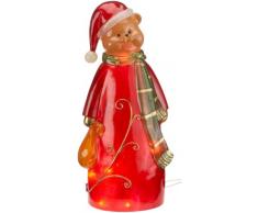 Näve Dreams4Home - Figura de Osito para Uso en Interior y Exterior (44 x 20 x 20 cm, Resina sintética, Incluye Guirnalda de Luces de 20 Bombillas)