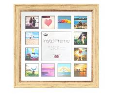 Inov8 16 x 40,64 cm Insta-Frame Marco de fotos para Instagram 13/de estampado a cuadros de fotos con paspartú blanco y negro con borde, crema