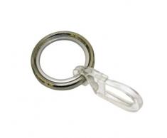 Gardinia 8 - Anillos para Cortina con Base Deslizante y Gancho para Pliegues, Acero Inoxidable para diÃ¡metro de 12 mm, 8 Unidades