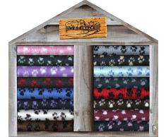 Vetfleece antideslizante con diseño de huella enrollable Pro forro polar perro gato animal cachorro gatito ropa de cama,