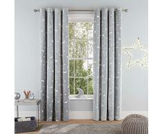 Sleepdown Cortinas con Ojales para Dormitorio y Sala de Estar, 66 x 72 Pulgadas, Color Gris