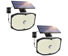 LEDYA Foco Solar Exterior Potente, [2 Paquete]146 LED Super Brillantes LÃ¡mpara Solarï¼ IP65 Impermeable con Sensor de Movimiento para Puerta Delantera, Patio, Garaje, JardÃ­n y MÃ¡s