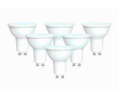 PRENDELUZ Pack de 6 Bombillas LED de 4,5w, casquillo GU10 . Bombilla para focos empotrables, series de focos y rieles (Luz Cálida)
