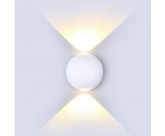 V-TAC Lámpara LED COB 6 W, de Pared, Aluminio, Blanco Wall Light Blanco cálido 3000 K IP65