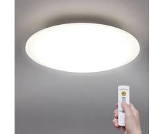 Iris Ohyama, Plafon LED techo, 30W, 3500LM, Ra80, Brillo y color ajustables, Modo de reposo, mando a distancia, Dormitorio, salón - Ceiling Light Dim&Ton CL6DL-5.0G - Blanco