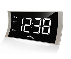 Technoline WT949 - Radiodespertador (LED, con Temperatura, luz de Ambiente y Puerto de Carga USB)