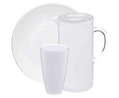 Juego de vajilla en poliestireno blanco WellHome.