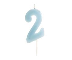 dekora - Velas Cumpleaños Numeros Comic Azul | Vela Numero 2