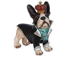 Clayre & Eef 6PR0920 - Figura Decorativa (25 x 10 x 25 cm), diseÃ±o de Corona de Bulldog francÃ©s