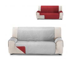 Cardenal Textil RUBÃ Cubre Sofa Bicolor Reversible, Rojo Perla, 2 PLAZAS