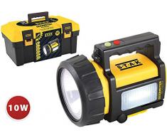Stak Doomster Pro Master Foco LED Recargable CREE 700 lúmenes (10W). con Linterna, luz roja Lateral, Banco de energÃa. con Casete y revistas. IP44 e IK08, 10 W, Amarillo
